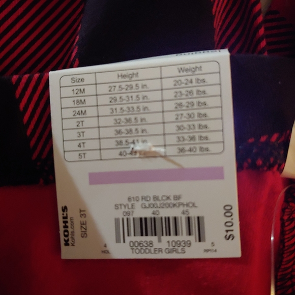 NWT Buffalo Check Leggings 3T Jumping Beans - Picture 3 of 3